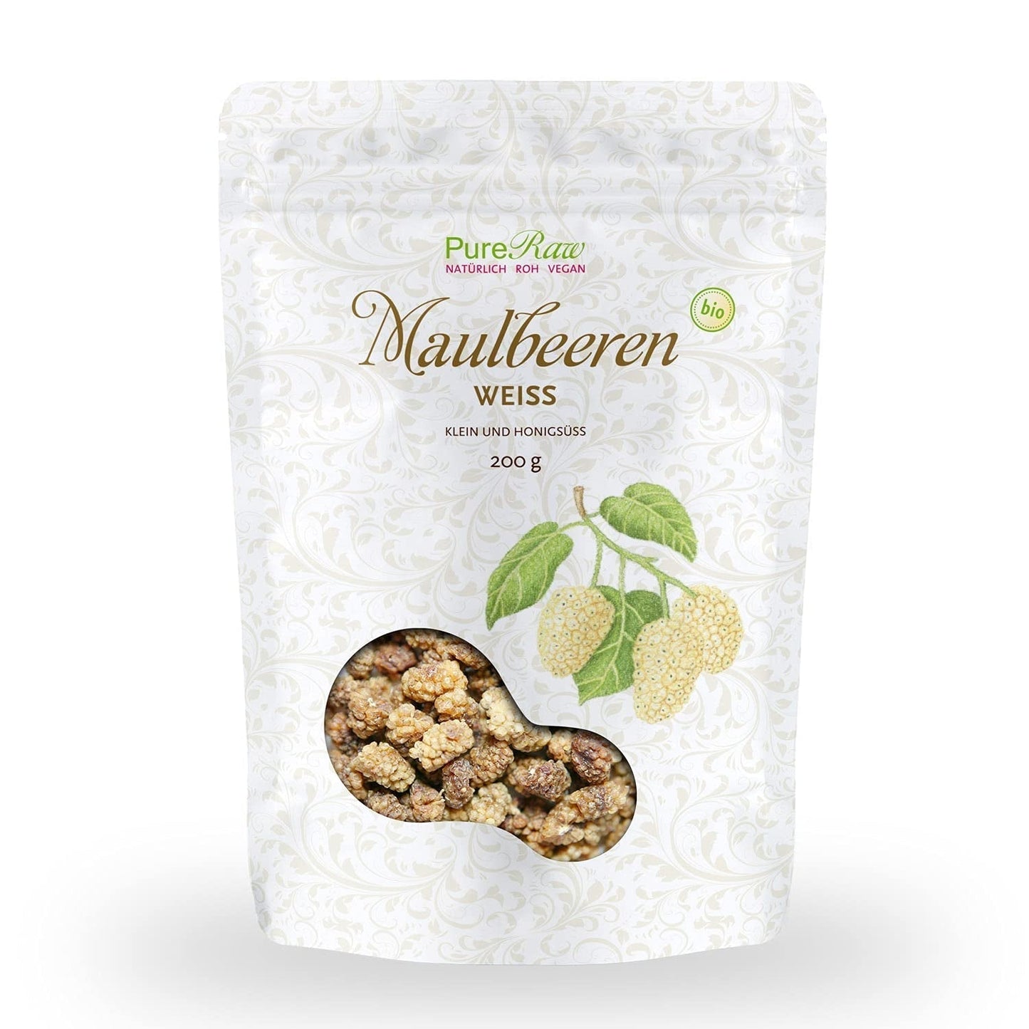 Premium biologische gedroogde (rauwe veganistische) witte moerbeien Morus Alba Mulberry Fruit - Gedroogd fruit zonder toegevoegde suiker uit Turkije - Biologische rauwe witte moerbeien Gedroogd fruit | PureRaw 200g Gedehydrateerde producten Naty Shop 200G (1 pakje) Bramen