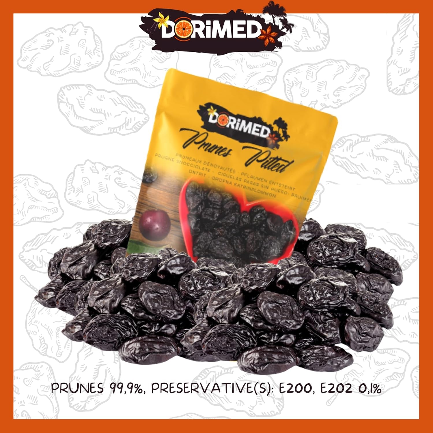 Pruimen 1 kg | Steenloze pruimen uit Agen | Mals, zacht, smaakvol en sappig | Hele, grote, ongezoete gedroogde vruchten | Rijk aan vezels en natuurlijke antioxidanten Naty Shop gedehydrateerde producten