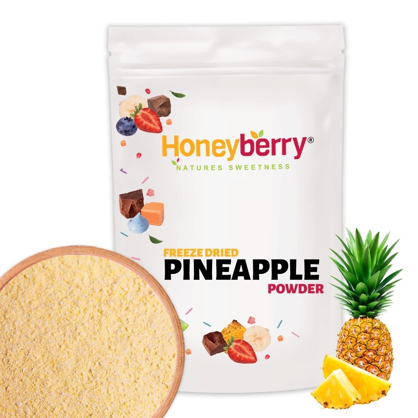 Gevriesdroogd ananaspoeder 100g - Gevriesdroogd fruitpoeder - Gevriesdroogd ananaspoeder voor smoothies, yoghurt en bakken - 100% natuurlijk ananaspoeder zonder toevoegingen Gedroogde producten Naty Shop 100G