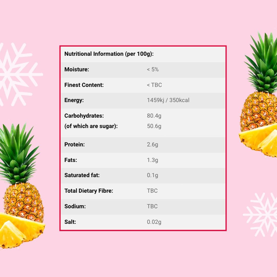 Gevriesdroogd ananaspoeder 100g - Gevriesdroogd fruitpoeder - Gevriesdroogd ananaspoeder voor smoothies, yoghurt en bakken - 100% natuurlijk ananaspoeder zonder toevoegingen Gedroogde producten Naty Shop