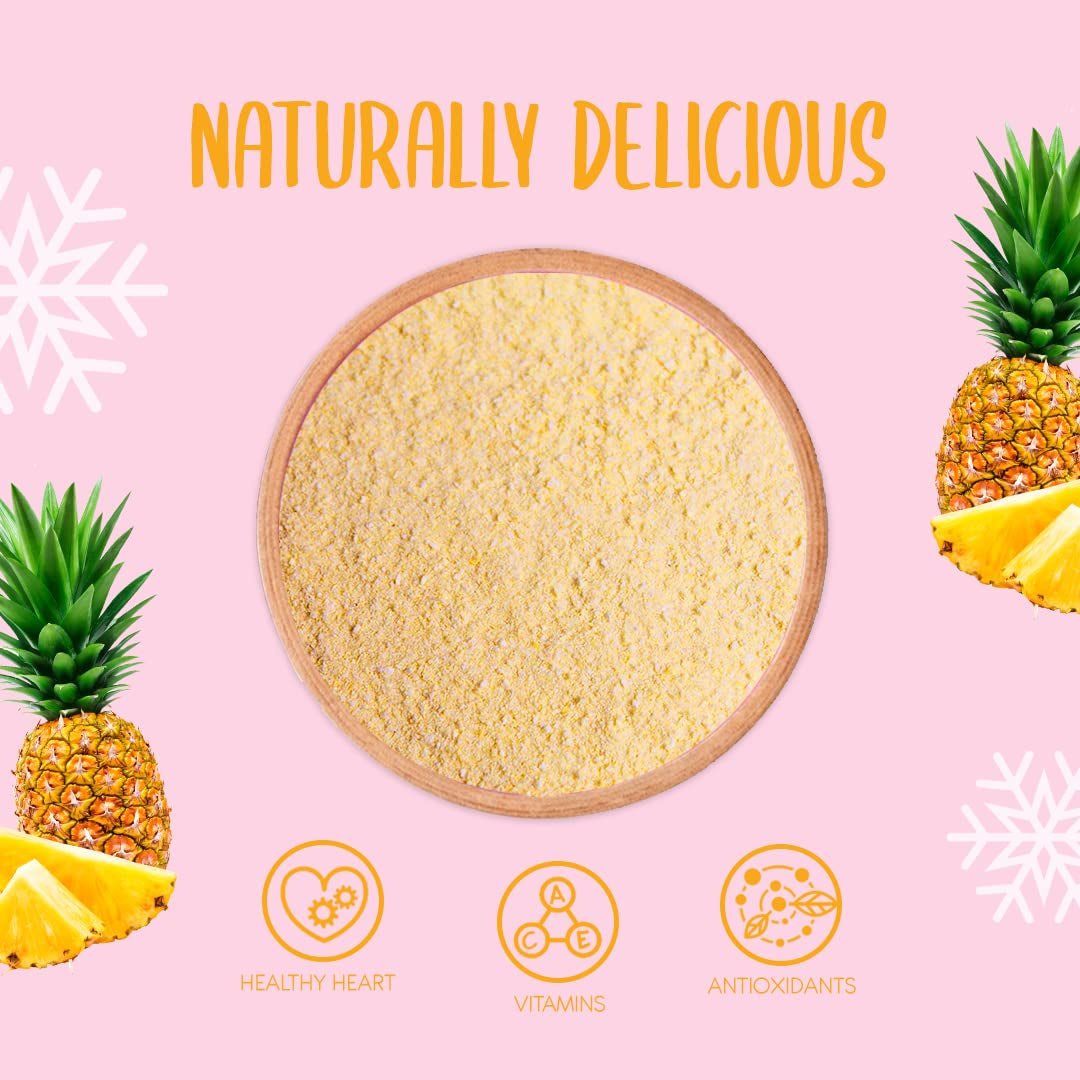 Gevriesdroogd ananaspoeder 100g - Gevriesdroogd fruitpoeder - Gevriesdroogd ananaspoeder voor smoothies, yoghurt en bakken - 100% natuurlijk ananaspoeder zonder toevoegingen Gedroogde producten Naty Shop