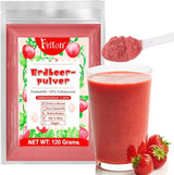 Aardbeienpoeder 120g - 100% natuurlijke aardbeien Gevriesdroogd, zonder toevoegingen Gemakkelijk te mengen Voedzame, gevriesdroogde aardbeien voor ijs, cakes, smoothies, drankjes, smaakstofpoeder Gedehydrateerde producten Naty Shop 120G Aardbeien