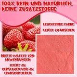 Aardbeienpoeder 120g - 100% natuurlijke aardbeien Gevriesdroogd, zonder toevoegingen Gemakkelijk te mengen Voedzame, gevriesdroogde aardbeien voor ijs, cakes, smoothies, drankjes, smaakpoeder Gedroogde producten Naty Shop