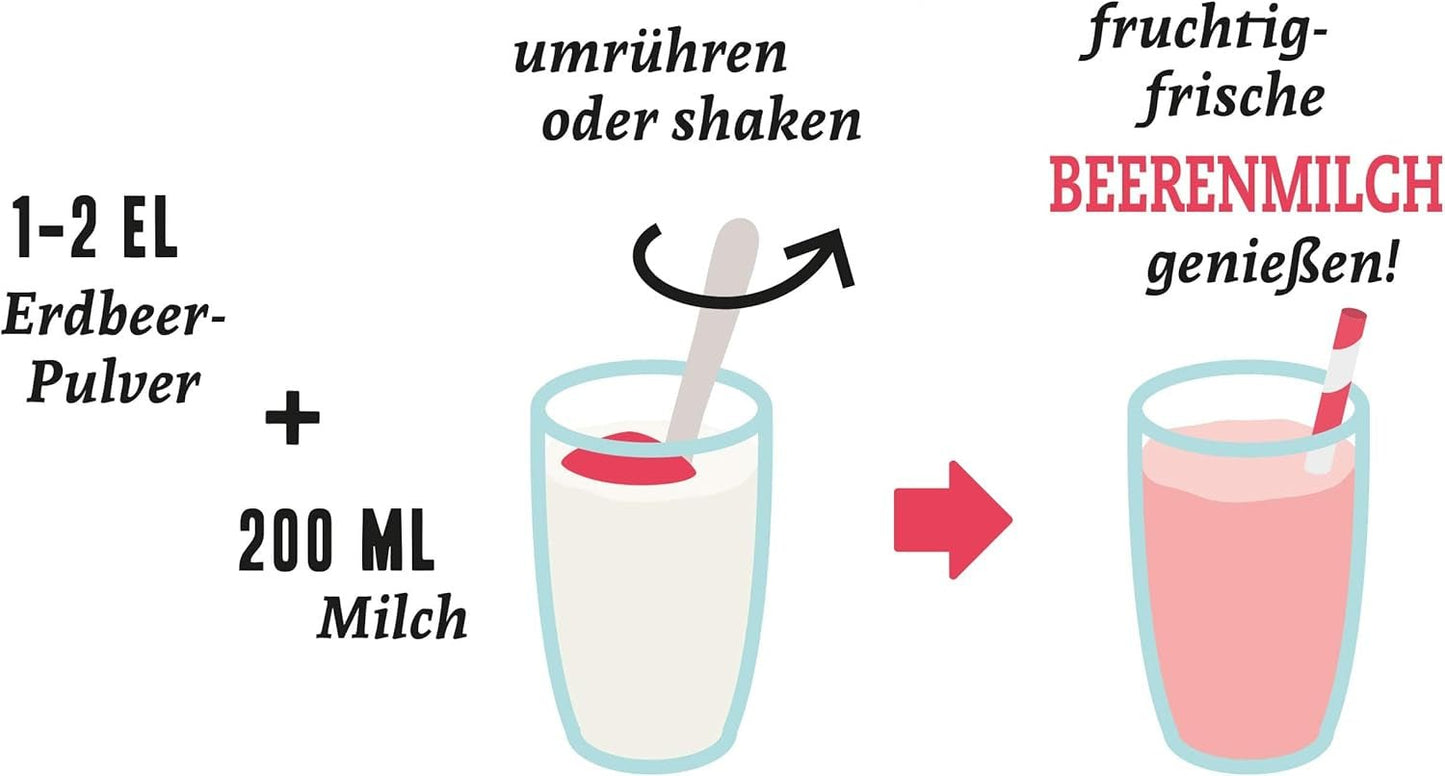 Roodfruitpoeder: 100g frambozen, rode bessen en gevriesdroogde aardbeien - gedroogd fruit zonder toegevoegde suiker, zonder inkt - smoothie bowl, smoothiepoeder - topping van NutriPur Gedroogde producten Naty Shop