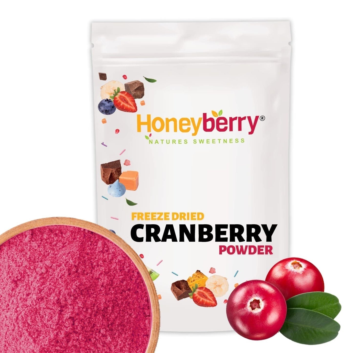 Gevriesdroogd cranberrypoeder 250g - Gevriesdroogd fruitpoeder - Gevriesdroogd cranberrypoeder voor bakken, smoothies en muesli - 100% natuurlijk cranberrypoeder zonder toevoegingen Gedroogde producten Naty Shop 250G