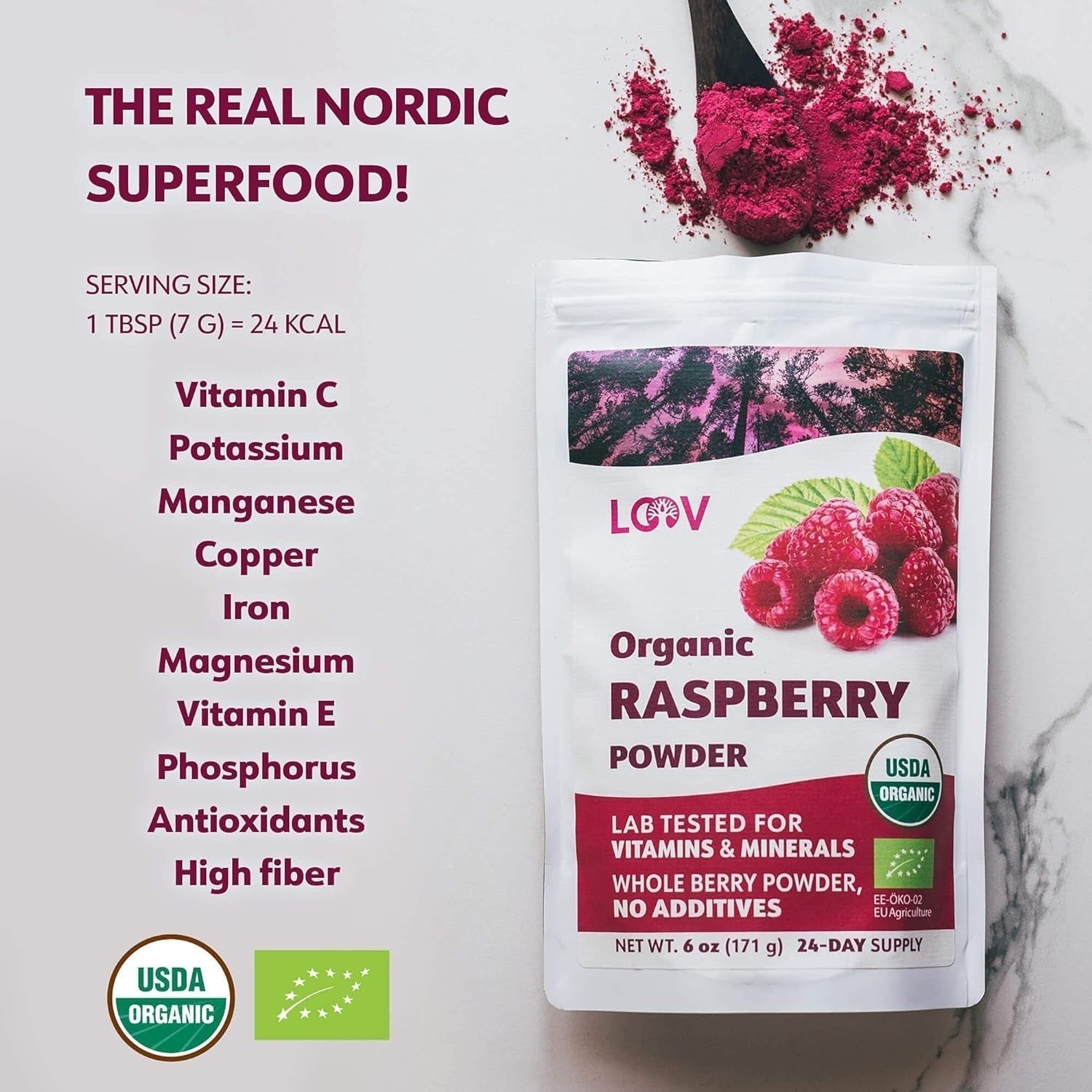 Biologisch frambozenpoeder 100% hele frambozen Gevriesdroogd frambozenpoeder 171 g Uit Europa 24 dagen voorraad Geen toegevoegde suiker Naty Shop Gedehydrateerde producten