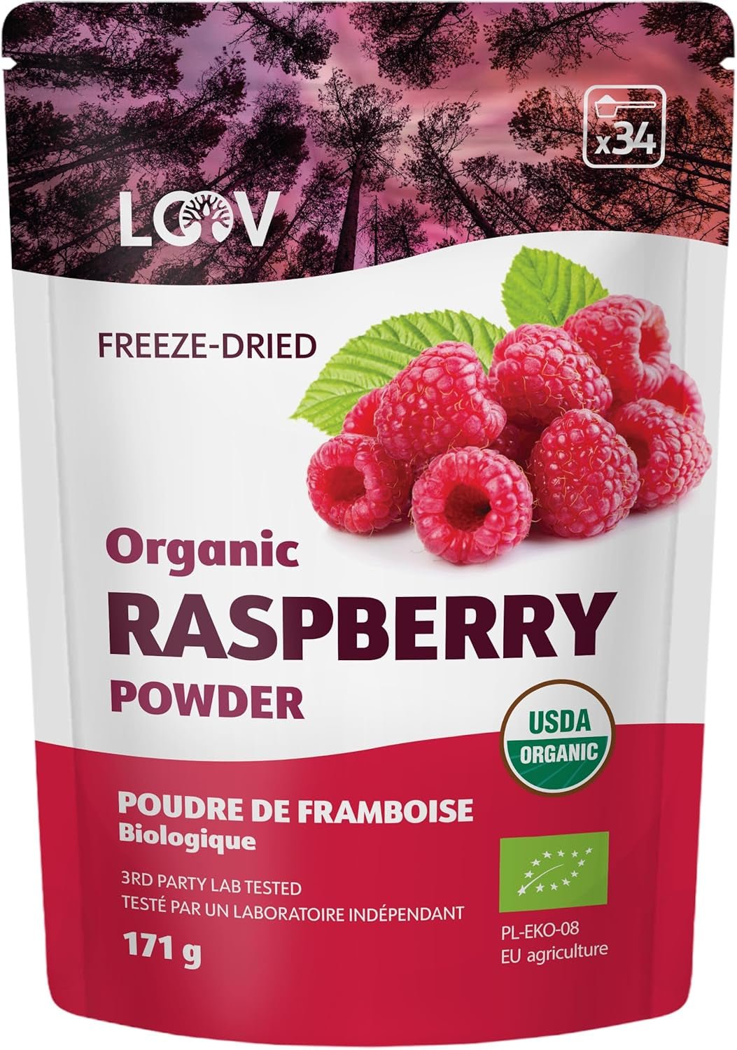 Biologisch frambozenpoeder 100% hele frambozen Gevriesdroogd frambozenpoeder 171 g Uit Europa 24 dagen voorraad Geen toegevoegde suikers Naty Shop Gedehydrateerde producten Standaardtitel