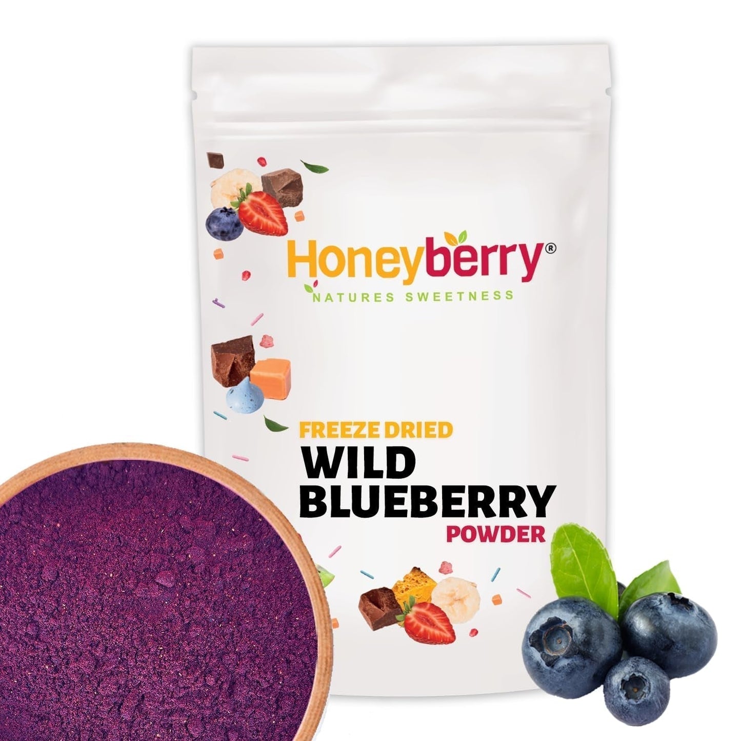 Gevriesdroogd bosbessenpoeder 100g - Gevriesdroogd fruitpoeder - Gevriesdroogd bosbessenpoeder voor bakken, smoothie en muesli - Natuurlijk bosbessenpoeder zonder toevoegingen Gedehydrateerde producten Mijn winkel 100G