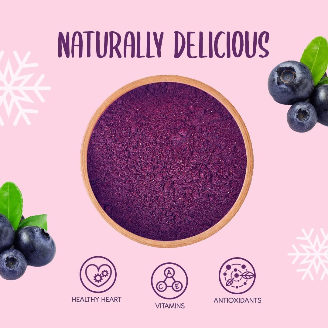 Gevriesdroogd bosbessenpoeder 100g - Gevriesdroogd fruitpoeder - Gevriesdroogd bosbessenpoeder voor bakken, smoothie en muesli - Natuurlijk bosbessenpoeder zonder toevoegingen Gedroogde producten Mijn winkel