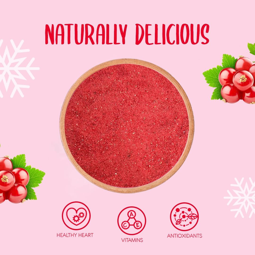 Gevriesdroogd rode bessenpoeder 100g - Gevriesdroogd fruitpoeder - Rode bessenpoeder voor smoothies en bakken - Natuurlijk bessenpoeder zonder toevoegingen Gedroogde producten Naty Shop