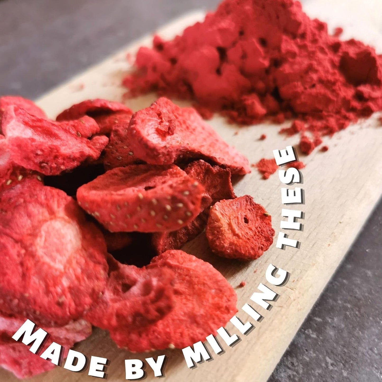Gevriesdroogd fruitpoeder Aardbeienpoeder | Gevriesdroogd Aardbeienpoeder Aardbeienpoeder | Aardbeienpoeder Smoothie Aardbeienpudding Gedroogd fruit (100g) Gedroogde producten Naty Shop