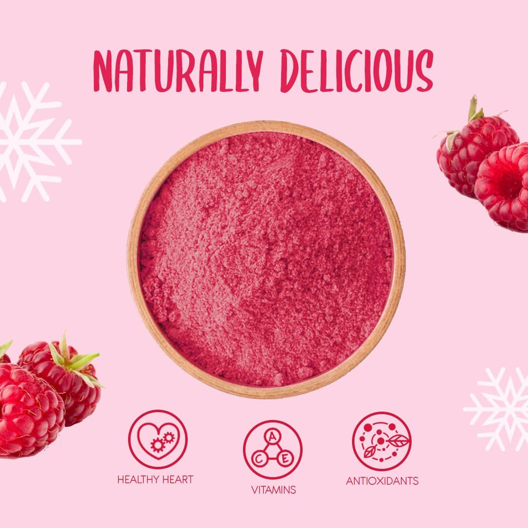 Gevriesdroogd frambozenpoeder 100g - Gevriesdroogd fruitpoeder - Gevriesdroogd frambozenpoeder voor bakken, smoothies en muesli - 100% natuurlijk frambozenpoeder zonder toevoegingen Gedroogde producten Naty Shop