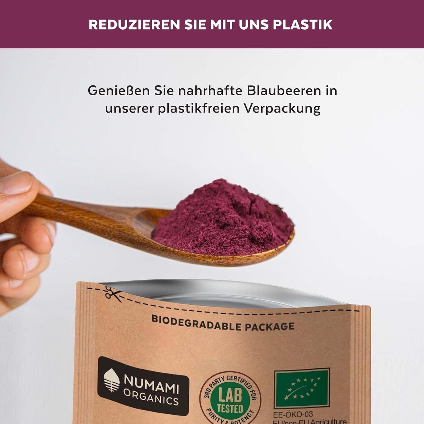 Biologisch wilde bosbessenpoeder, gevriesdroogde hele bosbessen, 100% rauwe voedselkwaliteit, rijk aan antioxidanten en vitamine C, geen toegevoegde suikers, geoogst in Noord-Europa Gedroogde producten Naty Shop