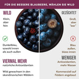 Biologisch wilde bosbessenpoeder, gevriesdroogde hele bosbessen, 100% rauwe voedselkwaliteit, rijk aan antioxidanten en vitamine C, geen toegevoegde suikers, geoogst in Noord-Europa Gedroogde producten Naty Shop