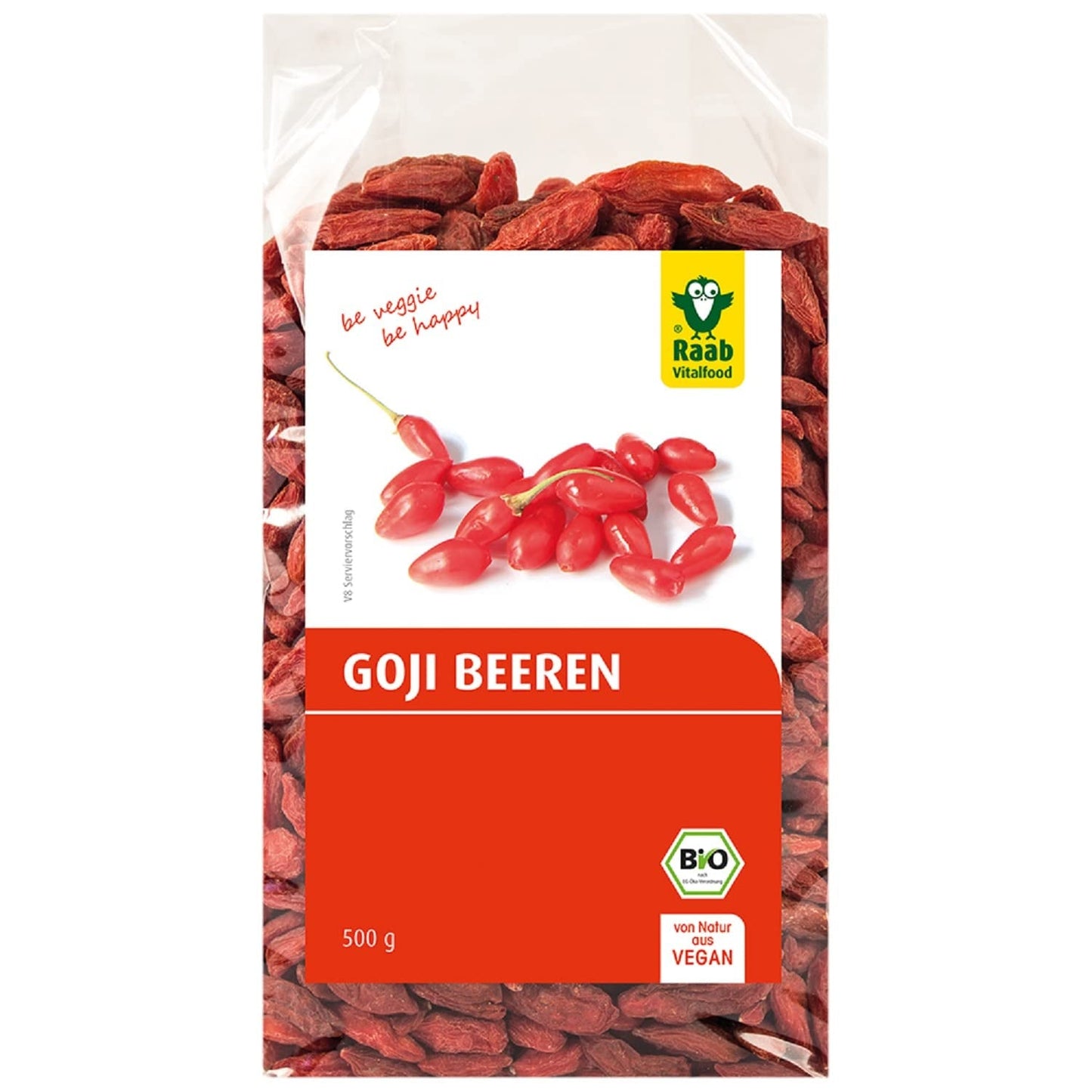 Raab Vitalfood Biologische Goji-bessen, hoge kwaliteit, residugecontroleerd, laboratoriumgetest, zwavelvrij, geen additieven, veganistisch, rijk aan natuurlijk ijzer, kalium, vitamine C, wolfsbes, 1 pakje (250 g) Naty Shop gedehydrateerde producten 500 gram