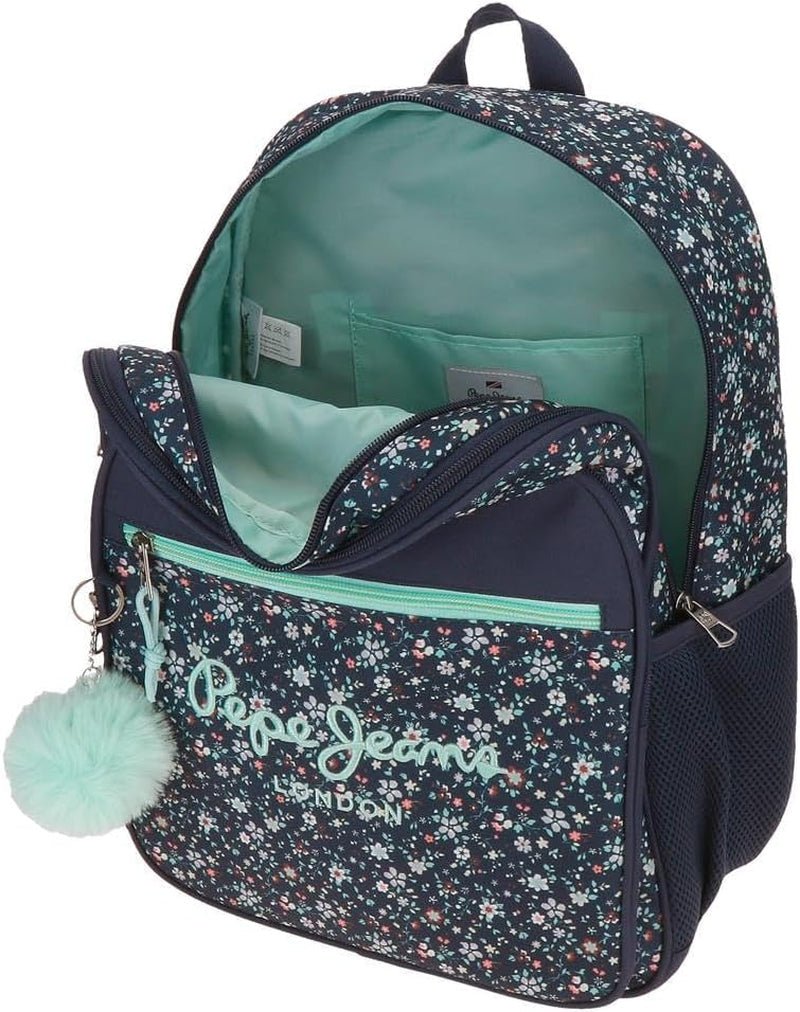 Pepe Jeans Alenka schoolrugzak met trolley, blauw, 30 x 40 x 12 cm, polyester, 14,4 l, blauw, schoolrugzak met trolley Premium rugzakken en schooltassen Naty Shop