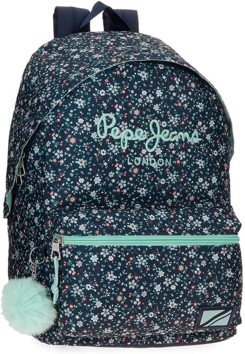 Pepe Jeans Alenka schoolrugzak met trolley, blauw, 30 x 40 x 12 cm, polyester, 14,4 l, blauw, schoolrugzak met trolley Premium rugzakken en boekentassen Naty Shop rugzak 42