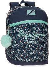 Pepe Jeans Alenka schoolrugzak met trolley, blauw, 30 x 40 x 12 cm, polyester, 14,4 l, blauw, schoolrugzak met trolley Premium rugzakken en schooltassen Naty Shop Lässiger rugzak