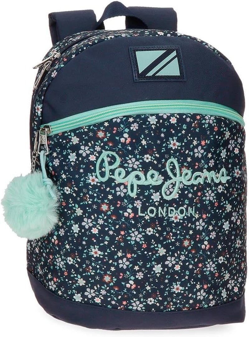 Pepe Jeans Alenka schoolrugzak met trolley, blauw, 30 x 40 x 12 cm, polyester, 14,4 l, blauw, schoolrugzak met trolley Premium rugzakken en schooltassen Naty Shop Lässiger rugzak