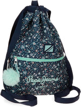 Pepe Jeans Alenka schoolrugzak met trolley, blauw, 30 x 40 x 12 cm, polyester, 14,4 l, blauw, schoolrugzak met trolley Premium rugzakken en boekentassen Naty Shop Rugzak Mit Kordelzug