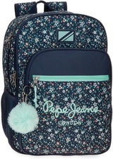 Pepe Jeans Alenka schoolrugzak met trolley, blauw, 30 x 40 x 12 cm, polyester, 14,4 l, blauw, schoolrugzak met trolley Premium rugzakken en schooltassen Naty Shop Schulrucksack