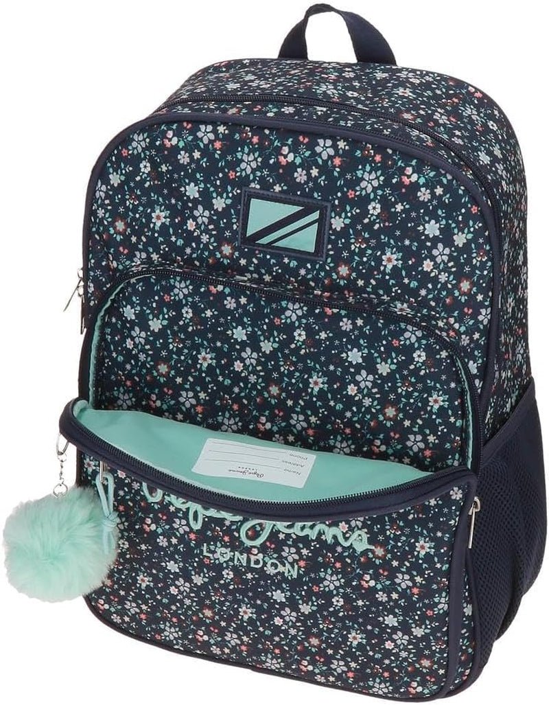 Pepe Jeans Alenka schoolrugzak met trolley, blauw, 30 x 40 x 12 cm, polyester, 14,4 l, blauw, schoolrugzak met trolley Premium rugzakken en schooltassen Naty Shop