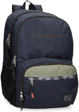 Pepe Jeans Cromwell schoolrugzak, dubbel compartiment, zwart, 33 x 46 x 15 cm, polyester, 22,77 l, zwart, één maat, dubbel compartiment schoolrugzak Premium rugzakken en boekentassen Naty Shop Standaardtitel