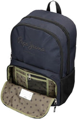 Pepe Jeans Cromwell schoolrugzak, dubbel compartiment, zwart, 33 x 46 x 15 cm, polyester, 22,77 l, zwart, één maat, dubbel compartiment schoolrugzak Premium rugzakken en boekentassen Naty Shop