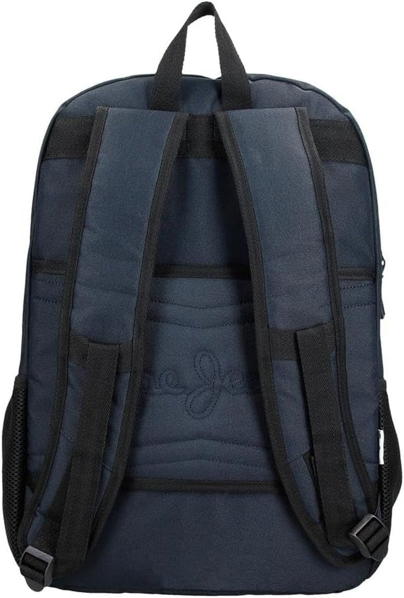 Pepe Jeans Cromwell schoolrugzak, dubbel compartiment, zwart, 33 x 46 x 15 cm, polyester, 22,77 l, zwart, één maat, dubbel compartiment schoolrugzak Premium rugzakken en boekentassen Naty Shop