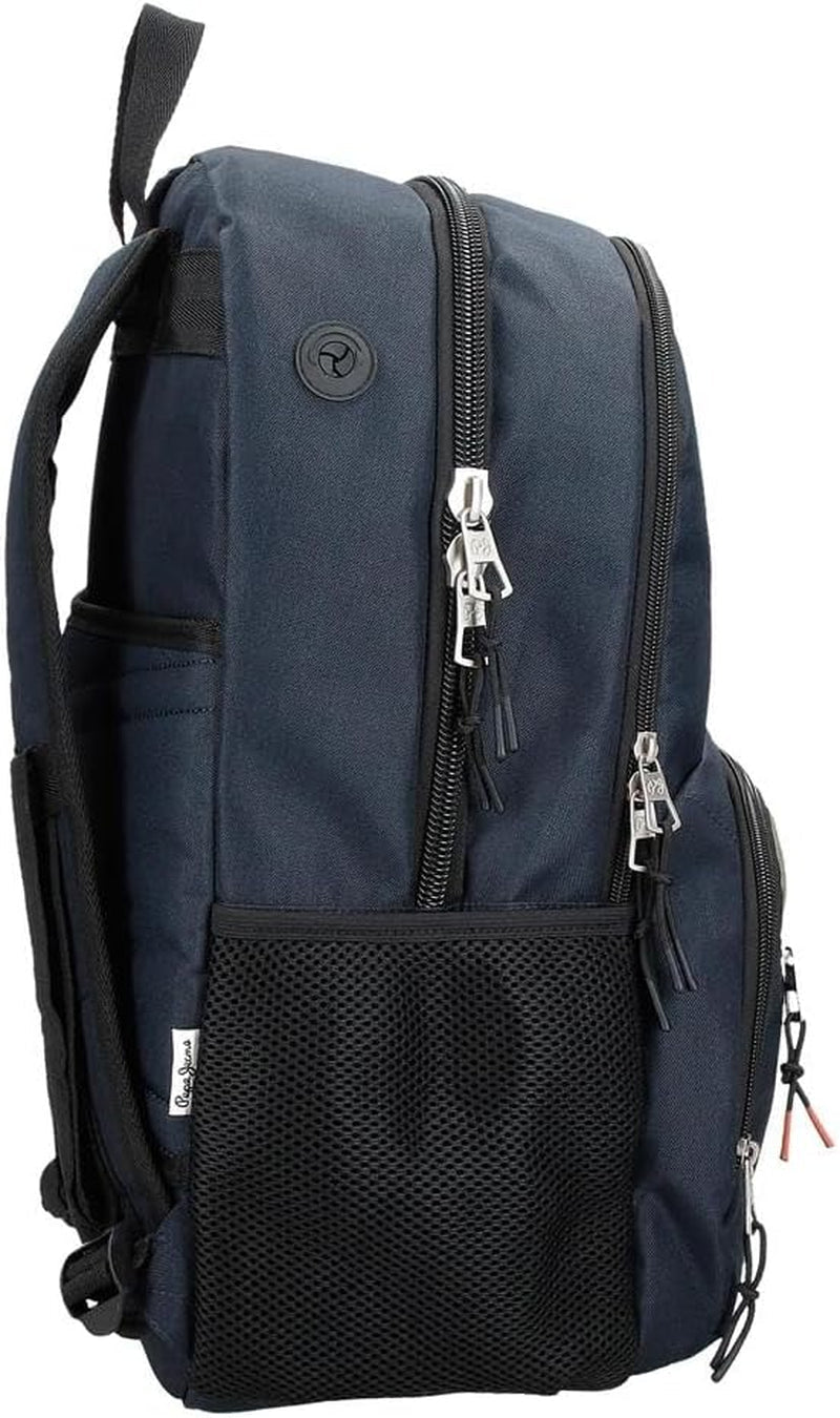 Pepe Jeans Cromwell schoolrugzak, dubbel compartiment, zwart, 33 x 46 x 15 cm, polyester, 22,77 l, zwart, één maat, dubbel compartiment schoolrugzak Premium rugzakken en boekentassen Naty Shop