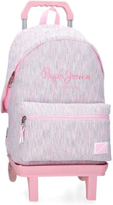 Pepe Jeans Miri schoolrugzak, roze, 31 x 44 x 17,5 cm, polyester, 22,79 l, roze, schoolrugzak Premium rugzakken en schooltassen Naty Shop Rucksack 42 + Trolley