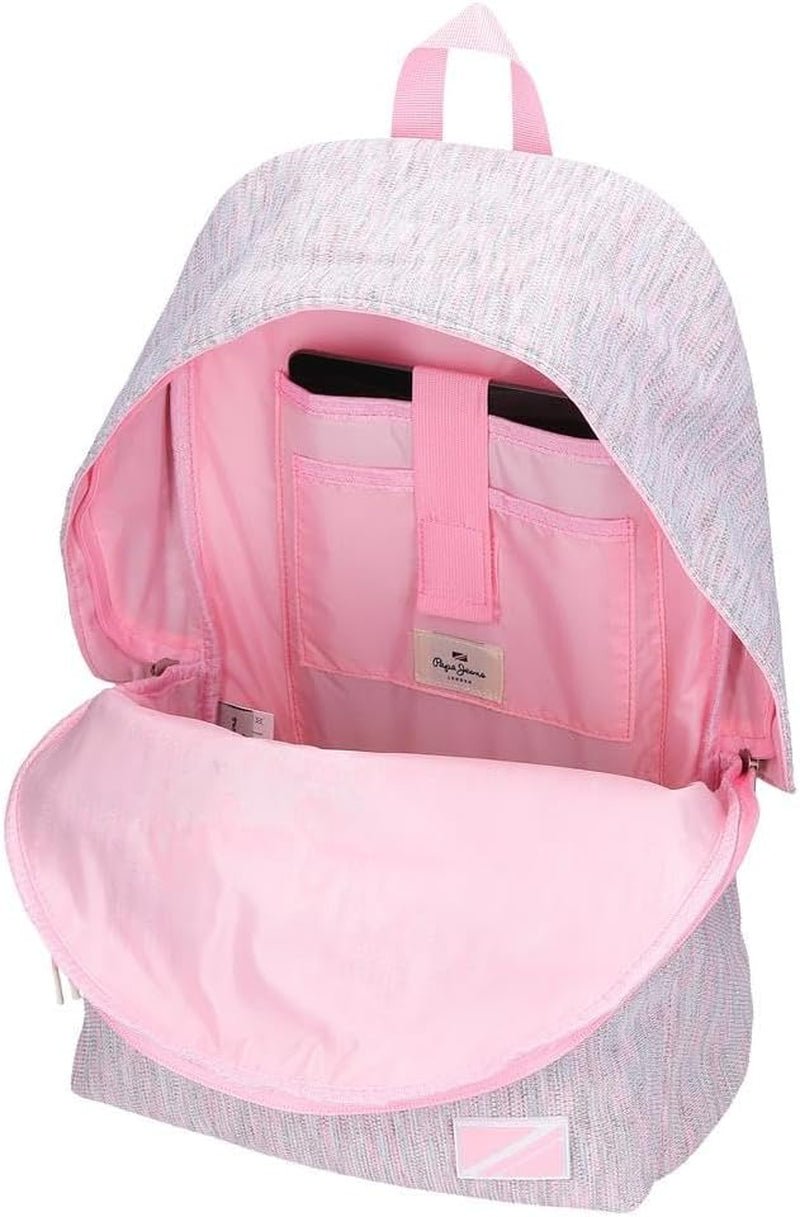 Pepe Jeans Miri schoolrugzak, roze, 31 x 44 x 17,5 cm, polyester, 22,79 l, roze, schoolrugzak Premium rugzakken en schooltassen Naty Shop