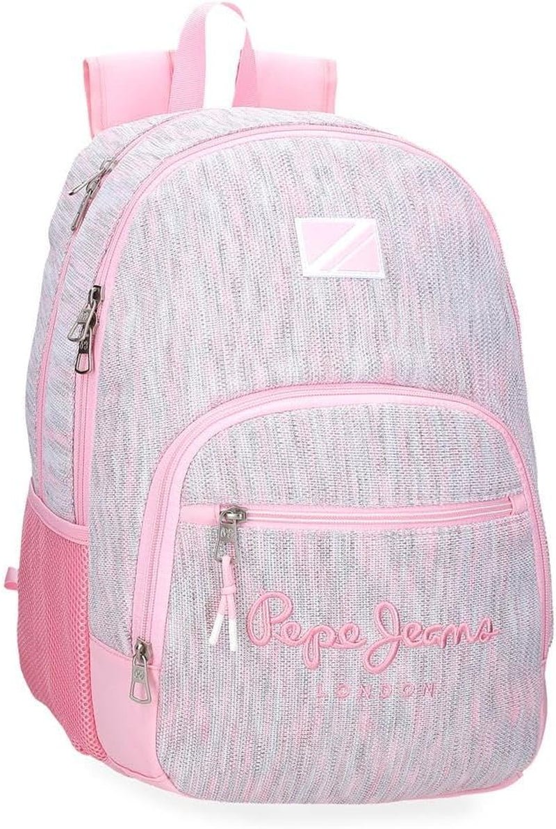 Pepe Jeans Miri schoolrugzak, roze, 31 x 44 x 17,5 cm, polyester, 22,79 l, roze, schoolrugzak Premium rugzakken en schooltassen Naty Shop Doppelter Rucksack