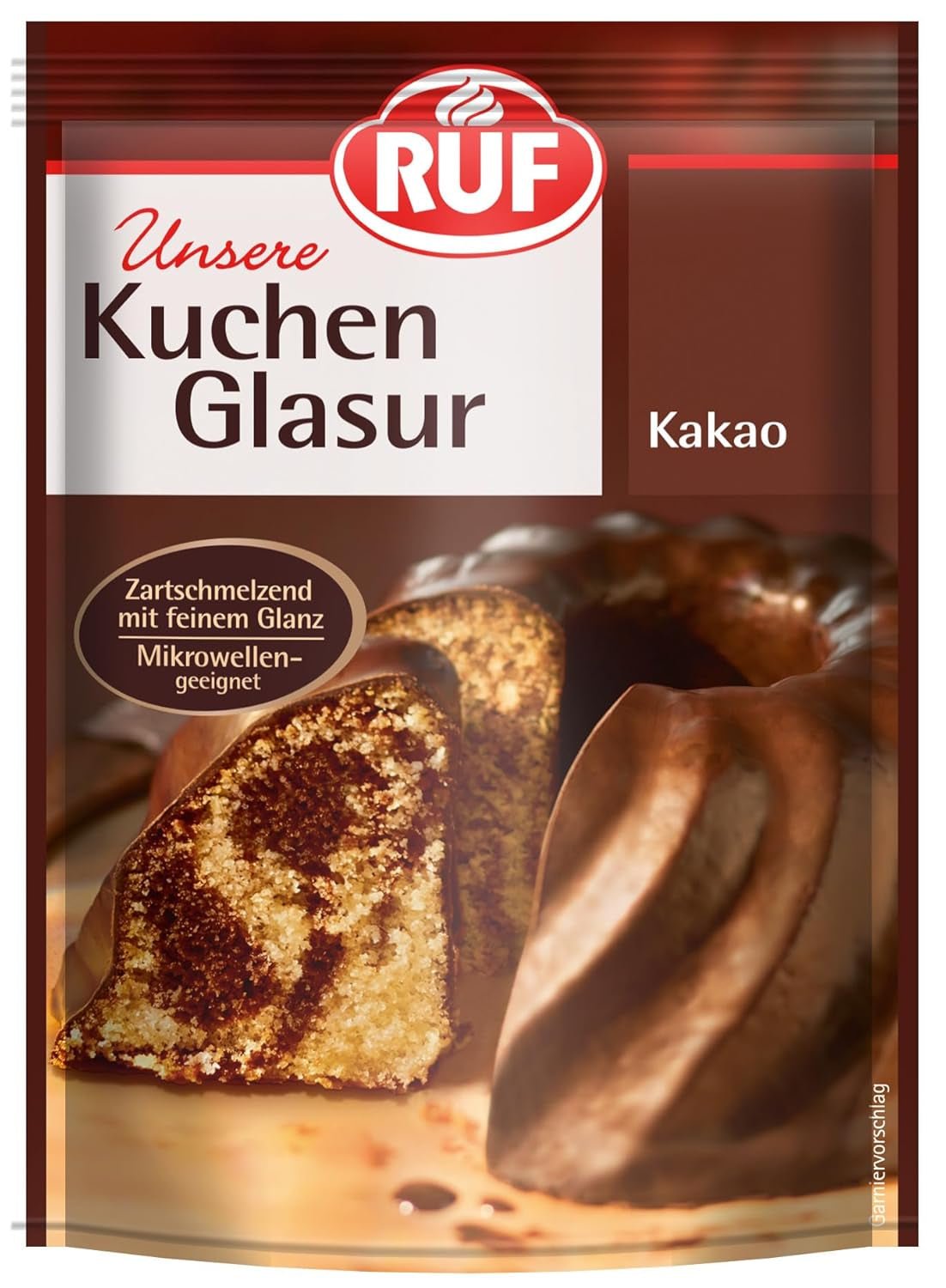RUF Cake Glaze Bourbon Vanille, 100g in een zak, magnetronbestendig, voor het glazuren en decoreren van koekjes, muffins en cakes, glutenvrij Naty Shop Cacaosuikerpasta