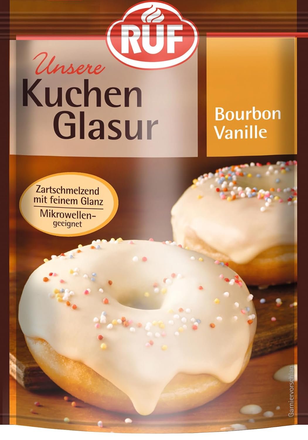 RUF Cake Glaze Bourbon Vanille, 100g in een zak, magnetronbestendig, voor het glazuren en decoreren van koekjes, muffins en cakes, glutenvrij Naty Shop Vanillesuikerpasta