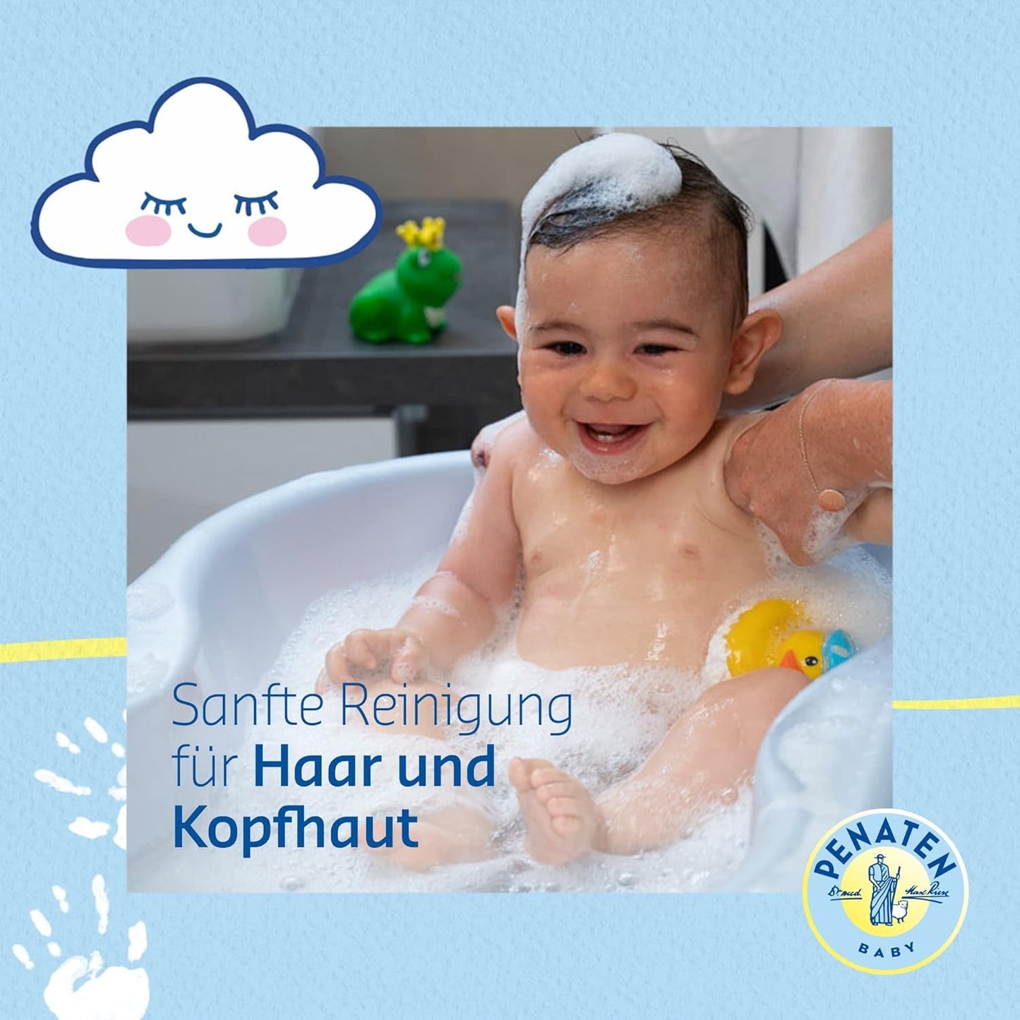 PENATEN shampoo (400 ml), bijzonder zachte shampoo voor baby's, voor zacht en gemakkelijk kambaar haar, zo zacht als zuiver oogwater, in recyclebare verpakking (pak van 2) Kinderen - Bad- en huidverzorging Naty Shop