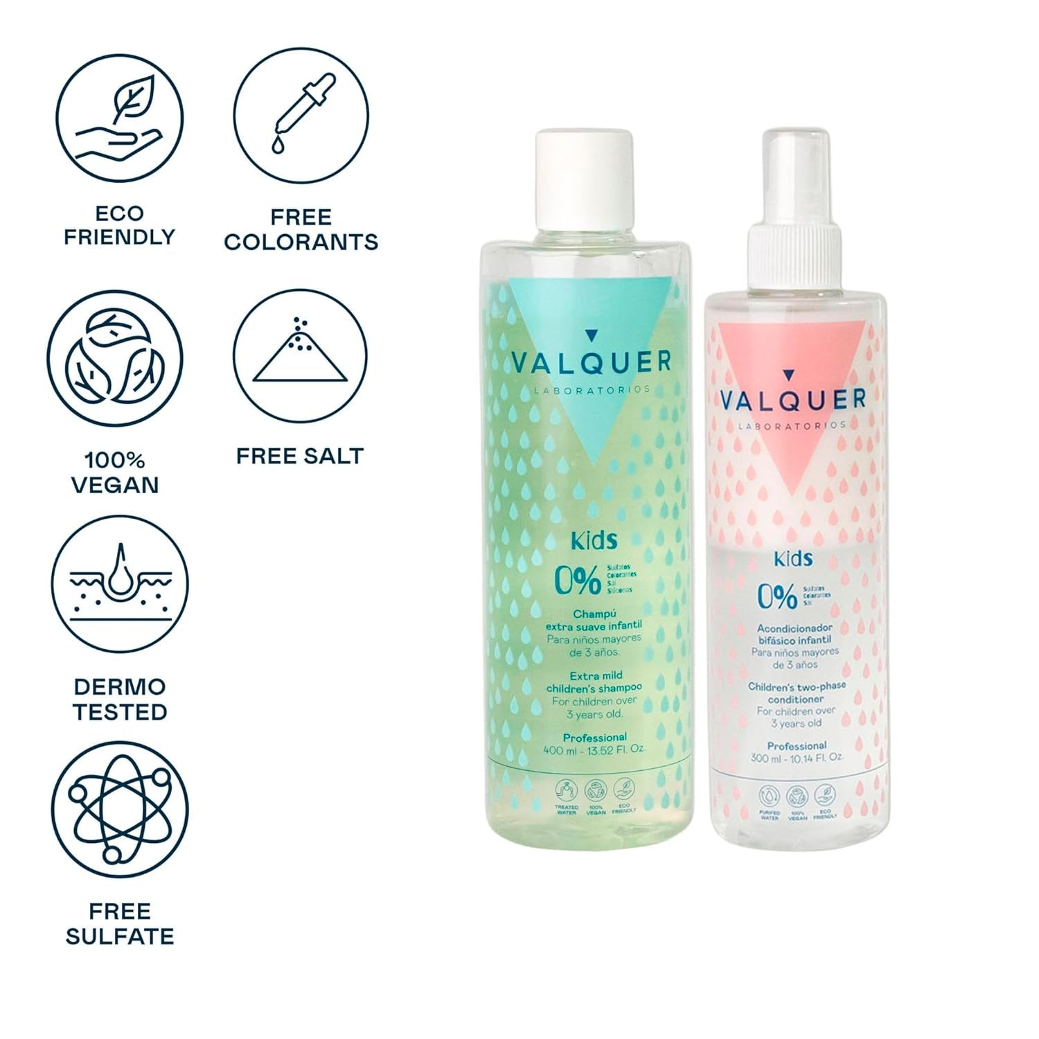 Valquer kindershampoo en haarconditioner zonder siliconen, zonder sulfaten, voor kinderen Kinderen - Bad en Huidverzorging Naty Shop