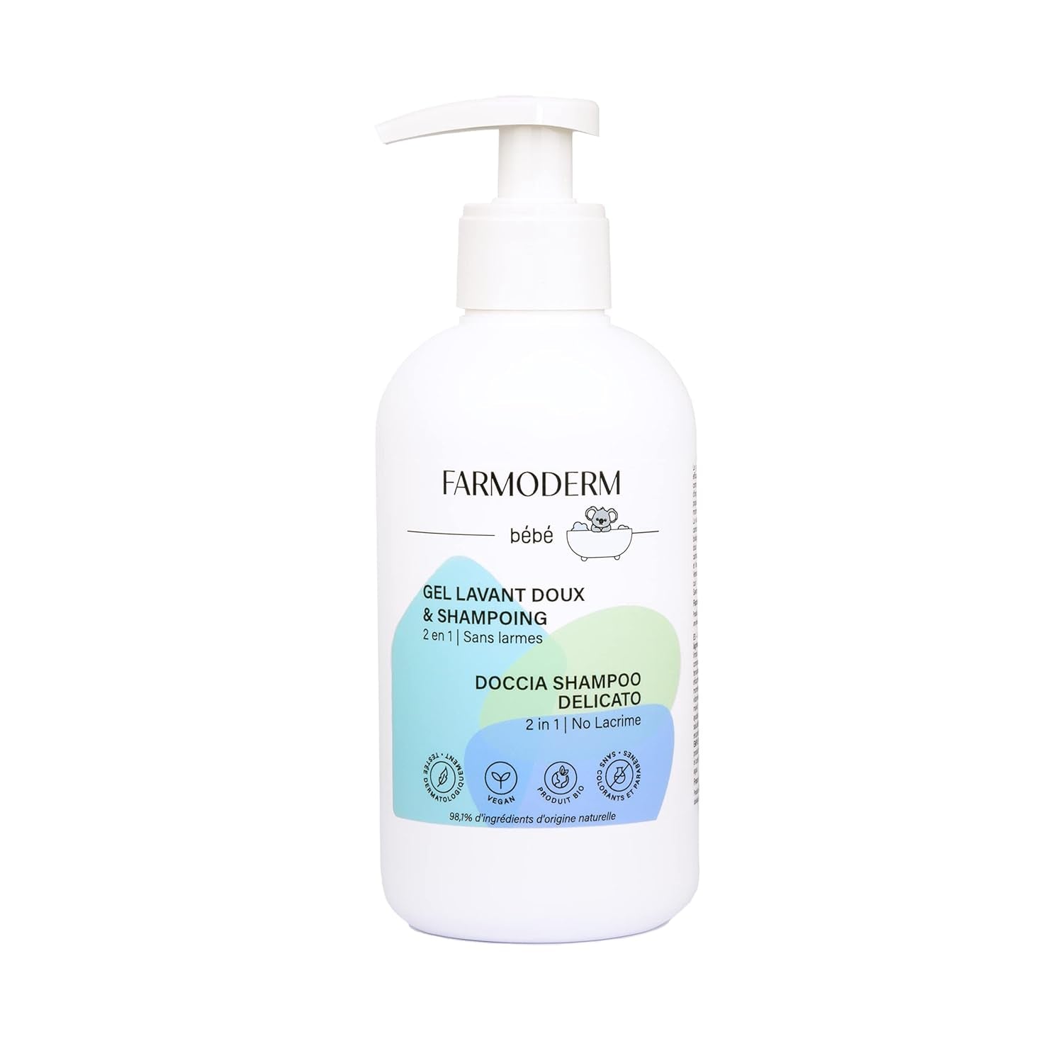 Shampoo en reinigingsgel 2 in 1 Daily Gentle Baby Shampoo & Cleansing Gel - vegan en biologisch - met 98% natuurlijke ingrediënten - Shampoo zonder tranen voor kinderen en baby's - 300 ml Kinderen - Bad- en huidverzorging Naty Shop Standaard titel