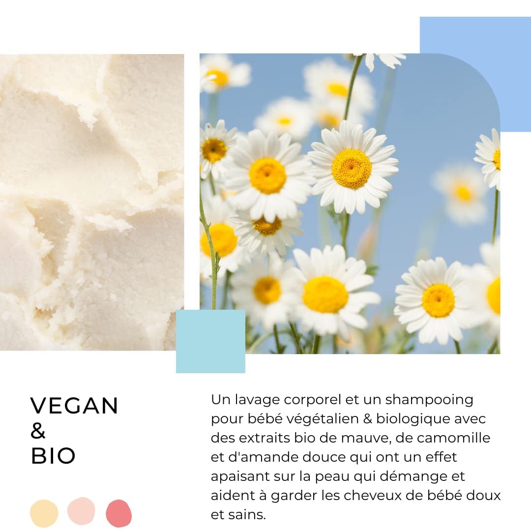 Shampoo en reinigingsgel 2 in 1 Daily Gentle Baby Shampoo & Cleansing Gel - vegan en biologisch - met 98% natuurlijke ingrediënten - Shampoo zonder tranen voor kinderen en baby's - 300 ml Kinderen - Bad- en huidverzorging Naty Shop