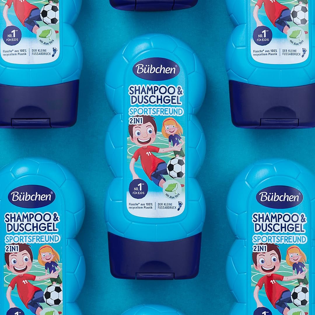 Buebchen Sportsfreund 2in1 shampoo en douchegel, 230 ml Kinderen - Bad- en huidverzorging Naty Shop