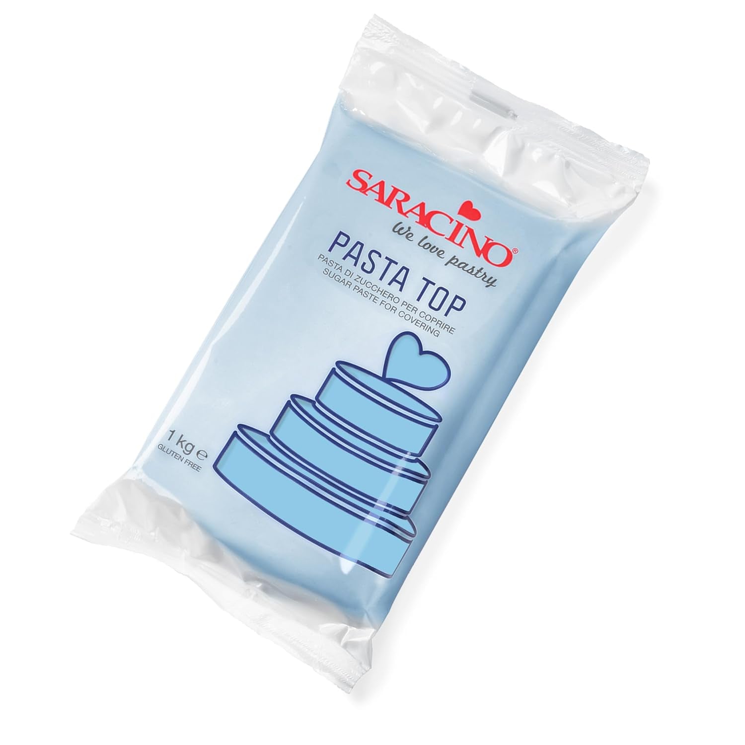 Saracino fondanttopje, suikerpasta voor het bedekken van 1 kg, gemaakt in Italië suikerpasta Naty Shop Celeste Baby