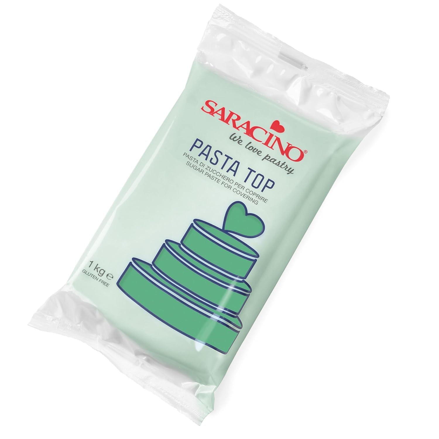 Saracino Fondant Top, suikerpasta voor het bestrijken van 1 kg, Made In Italy Sugarpaste Naty Shop Groeten