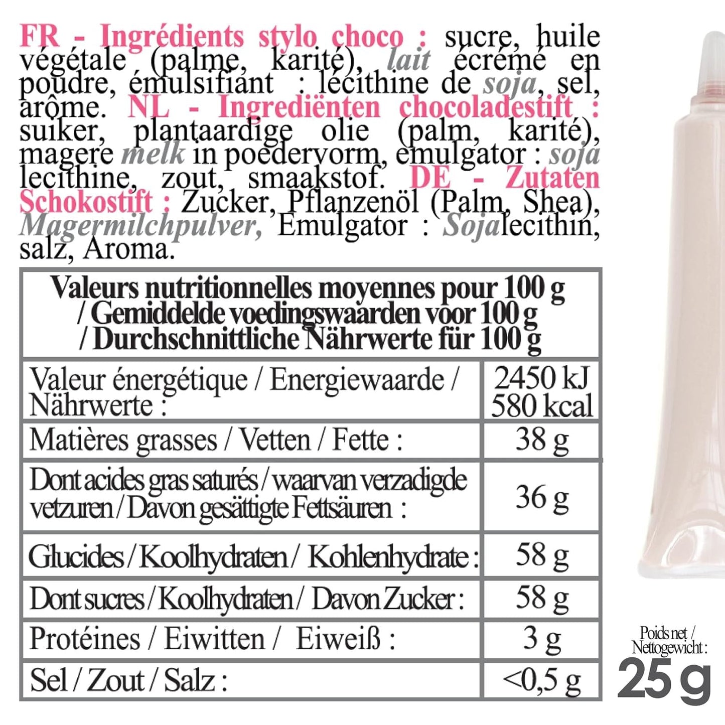 ScrapCooking - kleurstof voor levensmiddelen, diverse kleuren, tube om op te schrijven, 25 gram Naty Shop suikerpasta