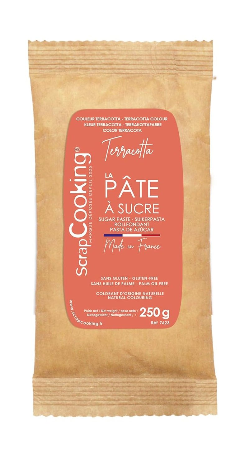 ScrapCooking - Pâte à Sucre Vert Sauge 250g - Kleurstof d'Origine Naturelle - Glutenvrij, Sans Huile de Palme - Pour Gâteaux, Pâtisseries Anniversaire - Vert Pastel - Fabrikie en France - 7621 Suikerpasta Naty Shop Rode terracotta