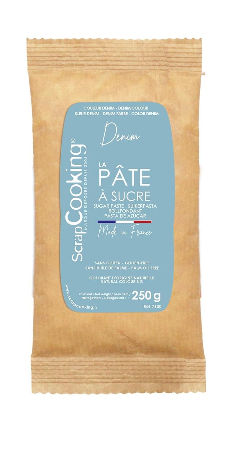 ScrapCooking - Pâte à Sucre Vert Sauge 250g - Kleurstof d'Origine Naturelle - Glutenvrij, Sans Huile de Palme - Pour Gâteaux, Pâtisseries Anniversaire - Vert Pastel - Fabrikie en France - 7621 Suikerpasta Naty Shop Denim blauw