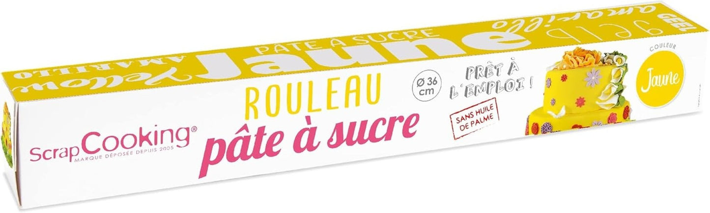 ScrapCooking - Roze fondantrol â'¬ 36 cm - Gerolde zwarte fondant 430 g - Taarttopper fondanttopper decoratie voor taarten, bakken, verjaardagen, feesten - Roze - 7264 Naty Shop Gele suikerpasta