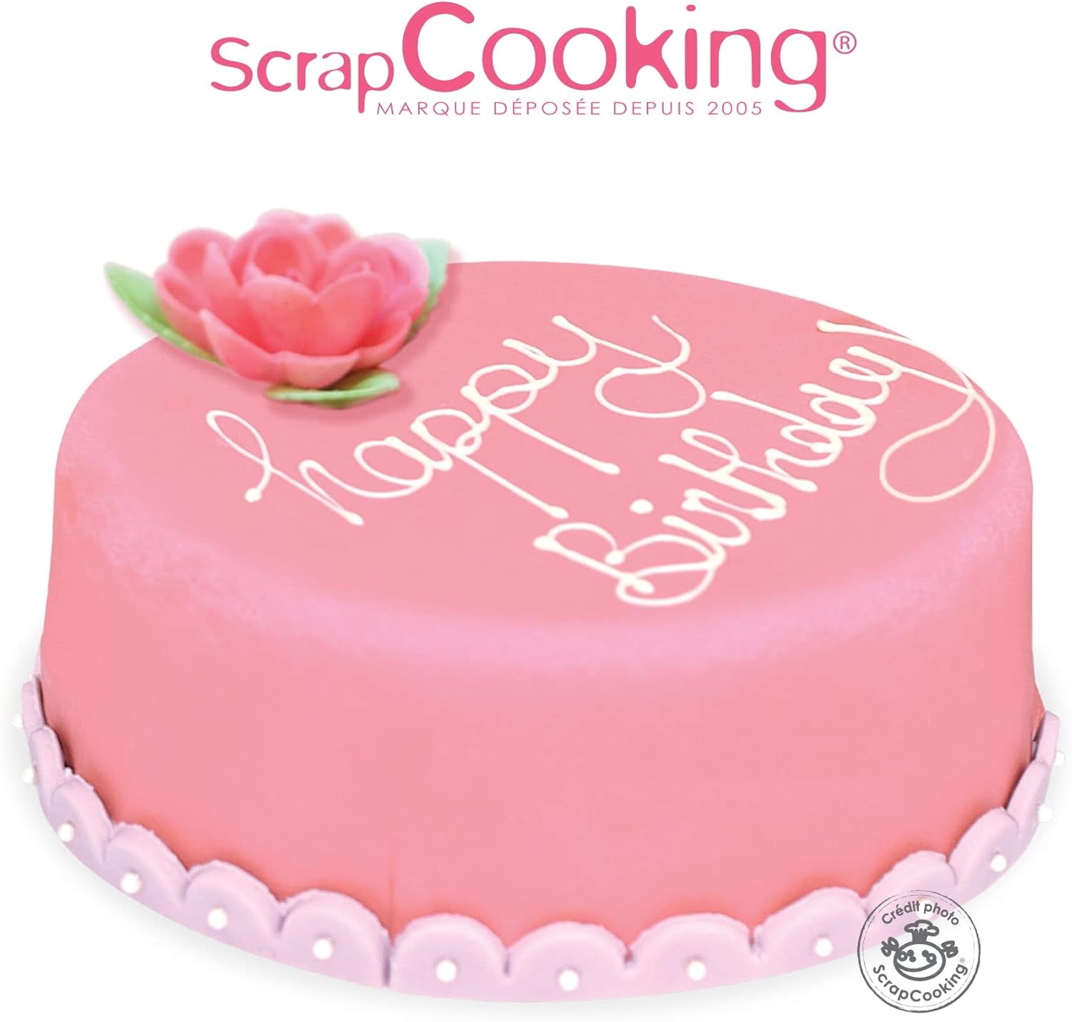 ScrapCooking - Roze fondantrol â'¬ 36 cm - Gerolde zwarte fondant 430 g - Taarttopper fondanttopper decoratie voor taarten, bakken, verjaardagen, feesten - Roze - 7264 Suikerpasta Naty Shop