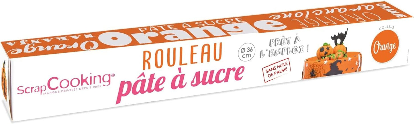 ScrapCooking - Roze fondantrol â'¬ 36 cm - Gerolde zwarte fondant 430 g - Taarttopper fondanttopper decoratie voor taarten, bakken, verjaardagen, feesten - Roze - 7264 Naty Shop Sinaasappelsuikerpasta