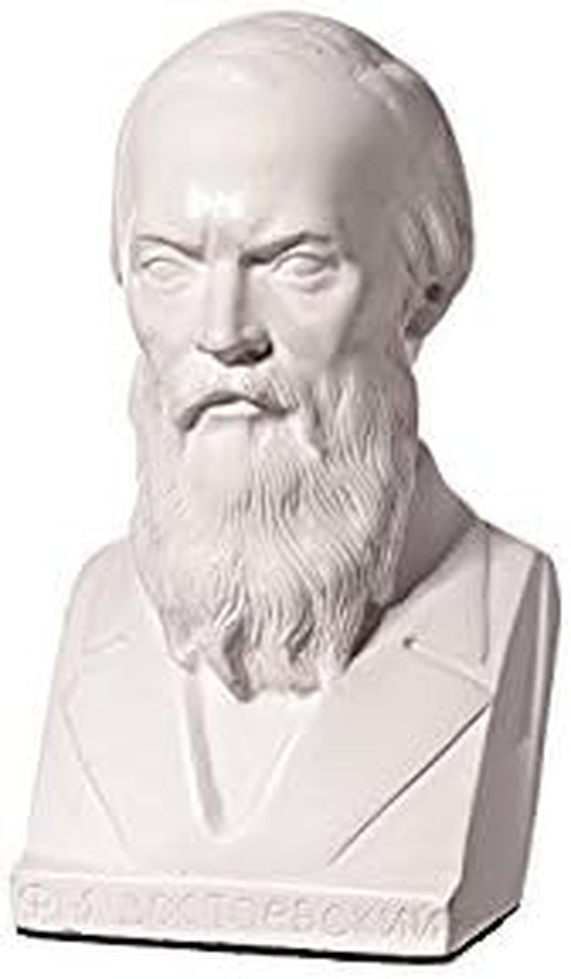 Russische schrijver Fjodor Dostojevski marmeren buste beeld sculptuur 14 cm wit Beeldjes en sculpturen Naty Shop Standaard titel