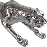 Decoratief beeld Casablanca XL - Gpard Mat zilver - Woonkamerdecor - Lengte 80 cm Beeldjes en sculpturen Naty Shop